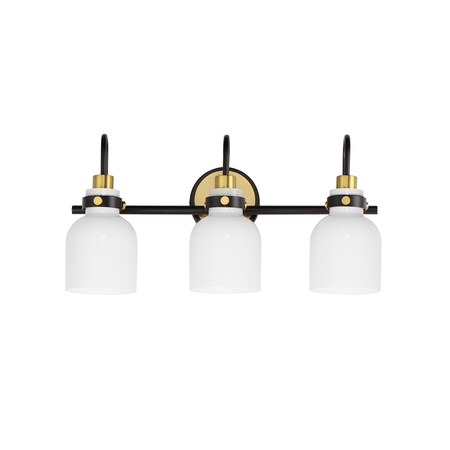 Maxim Lighting Milk 3-Light Bath Vanity, Satin Brass 12333WTBKSBR